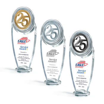 Years Of Service Accent Anniversary Award with Years of Service Numbers