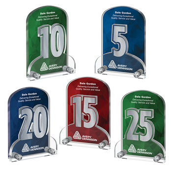 Anniversary Award with 2 Layers of Acrylic and Years of Service Numbers