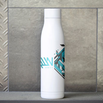 *New* 600ml Double Wall Stainless Steel Bottle , 84% Recycled, Is Carbon-Neutral, Second Life Packaging Transforms Into a Cord Organizer Reducing Landfill Waste - Low Minimums