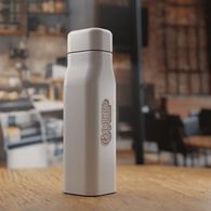 *New* 1l Single Wall Square Stainless Steel Bottle , 77% Recycled, Carbon-Neutral, Second Life Packaging Transforms Into a Desk Organizer Reducing Landfill Waste - Low Minimums
