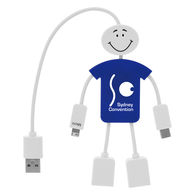*NEW* Happy Tech Guy 3-IN-1 Charging Cable and USB Hub is Compatible with Apple, Android and Type C Devices