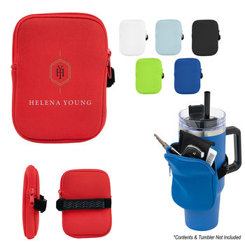 Neoprene Mug Pouch For Keys, Money, Credit Cards and More Fits Popular 40 oz. Mugs