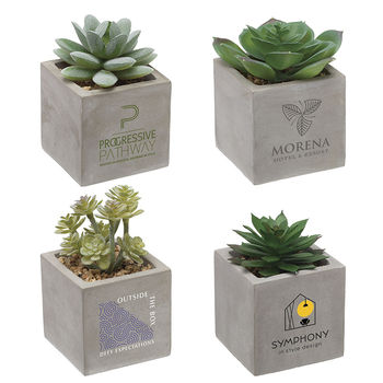 Potted Mini Faux Succulent