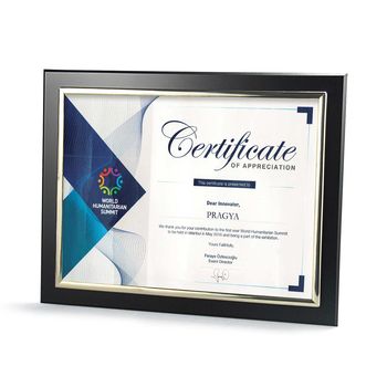 *New* Certificate Frame With Metallized Accent