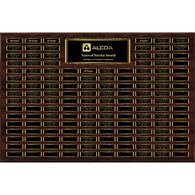 144-Plate Scroll Border Plaque, Dark Walnut Finish,  Easy Perpetual Plate Ordering