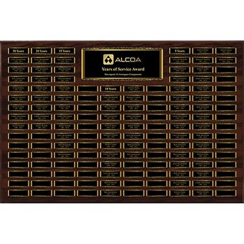 *NEW* 144-Plate Scroll Border Plaque, Dark Walnut Finish,  Easy Perpetual Plate Ordering