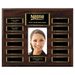 13-Plate Scroll Border Photo Plaque, Walnut Finish, Easy Perpetual Plate Ordering