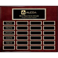 24-Plate Pearl Border Plaque, Rosewood Piano Finish, Easy Perpetual Plate Ordering