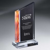 *NEW* Deco Slant-Top Lucite Award On Clear Base