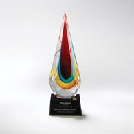 Glass Faceted Rainbow Drop Award