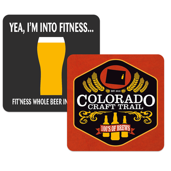 3.75" Square Medium Weight Paperboard Coasters with Full-Color Printing (35 pt)