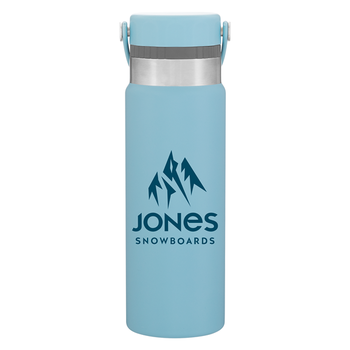25 oz. Powder-Coated Double-Wall, Copper Vacuum-Insulated Stainless-Steel Bottle with Flexible Silicone Carrying Strap
