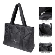 *NEW* 13 x 18 Luxe Water-Resistant Nylon-Quilted Puffer Tote Bag