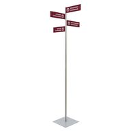 Set of 4 Aluminum Sign Posts with a Steel Base Offers Directional Signage for Events and Larger Gatherings