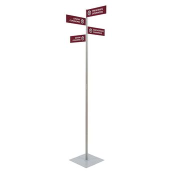 Set of 4 Aluminum Sign Posts with a Steel Base Offers Directional Signage for Events and Larger Gatherings