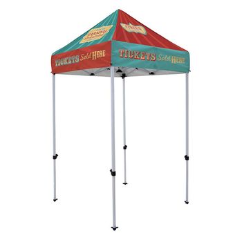 5’ Economy Tent with a Full-Color Printed Canopy Comes with a Wheeled Soft Carrying Case and is Ideal For Short Term Use