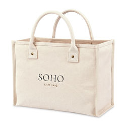 14” x 11” x 6” 16 Oz Structured Cotton Canvas Market Street Tote is Perfect from the Office to the Market 