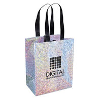 *NEW* 7 x 9 Color-Shifting Silver Paper Tote with Ribbon Handles and a Ribbon-Tie Closure