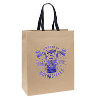 *NEW* 13 x 16 Kraft-Brown 100% Recycled Paper Bag with Black Cotton Twill Handles - Foil Imprint 