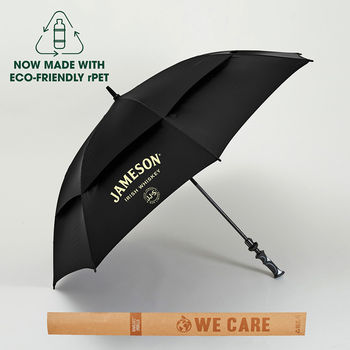 *NEW* 62" Arc Manual-Open Recycled Polyester Vented Golf Umbrella with a Double-Rib Frame is Wind Rated Up To 75 MPH (39" Folded)