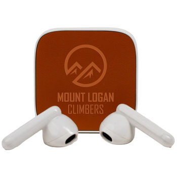 Wireless Earbuds Have a Retail Look and are Earth-Friendly - Made from Recycled Faux Leather and Recycled Plastic