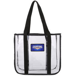 12" x 11" x 5" Clear Zippered Event Tote and Metal Plate with a Full-Color Imprint - Stadium Security Approved