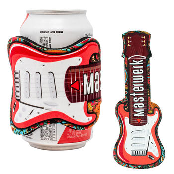 Guitar-Shaped Slap Wrap Bottle Insulator with Full-Color Printing