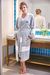 Grey Luxury Waffle Weave Spa Robe in a Drawstring Travel Bag 