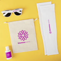 *NEW* Bundle of Sunshine Kit Includes Sun Protection Sleeves, Sunglasses, Reef Sunscreen Packaged in a Jute Bag