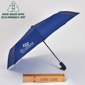 *NEW* 44" Arc Auto-Open Recycled Polyester Umbrella with Rubberized Handle (13" Folded)