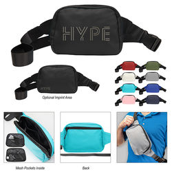 8" x 5.75" XL Poly Belt Bag with Extra Long Strap Comes in Lots of Great Colors