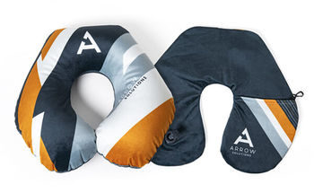 *NEW* Inflatable Travel Pillow with Self-Storage Pocket and All-Over Custom Design