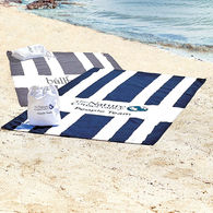*NEW* 30 x 60 Lightweight Eco-Friendly Sand-Free Beach Striped Towel/Blanket and Bag Gift Set