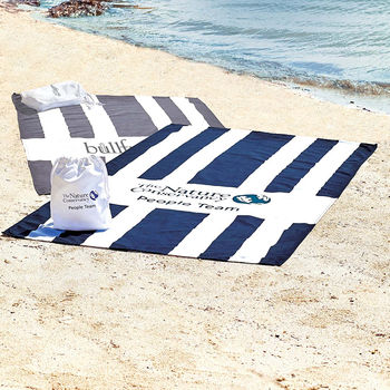 *NEW* 30” x 60” Mid-Weight Eco-Friendly Sand-Free Striped Beach Towel and Bag Gift Set