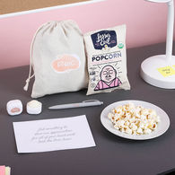 *NEW* Desk or Room Drop Kit Includes Organic Popcorn, Customizable Enviro Pen and Lip Moisturizer all Packaged Inside a Customizable 7 x 9″ Drawstring Jute Bag​