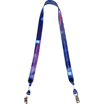 *NEW* 3/4" Heavy-Weight Satin Lanyard with Full Color Printing and Double Bulldog Clips - BEST