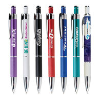 *NEW* Sleek, High Gloss Metal Pen in Fashion Colors with Silver Accents