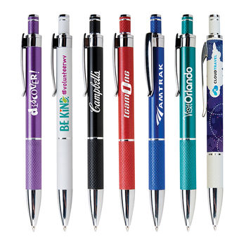 *NEW* Sleek, High Gloss Metal Pen in Fashion Colors with Silver Accents