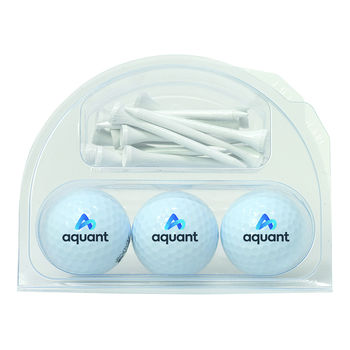 *NEW* Golf Kit: 3 Balls, 12 Wood Tees in Clamshell Packaging