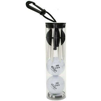 *NEW* Golf Kit: 2 Balls, 1 Poker Chip, 6 Wood Tees in a Caddy Tube with Carabiner Clip