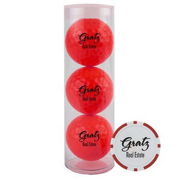 *NEW* Golf Kit: 3 Color Balls, 1 Poker Chip in a Clear Tube