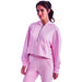*NEW* Ladies' Half-Zip Hooded Sweatshirt with Cropped, Oversized Fit
