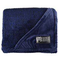 *NEW* 75 x 50 Ultra-Soft Fleece Blanket with Rectangular Imprintable Patch is Made from 33 Recycled Water Bottles