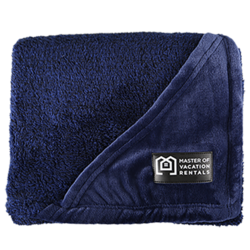 *NEW* 75” x 50” Ultra-Soft Fleece Blanket with Rectangular Imprintable Patch is Made from 33 Recycled Water Bottles