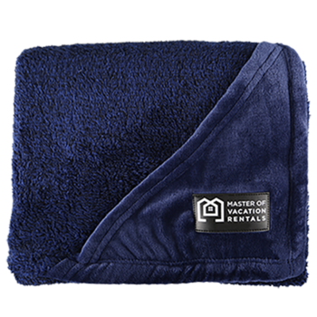 *NEW* 75” x 50” Ultra-Soft Fleece Blanket with Rectangular Imprintable Patch is Made from 33 Recycled Water Bottles