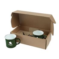 *NEW* Set of 16 oz Stainless Steel Speckled Camping Mugs in a Shippable, Secure, Custom-Fit Gift Box