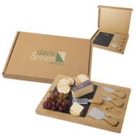 *NEW* 14 x 10 Slate Cheese Board with Cheese Utensils in a Shippable, Secure, Custom-Fit Gift Box