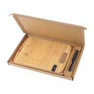 *NEW* 12 x 9 Bamboo Cutting Board with Built-in Knife Sharpener and Paring Knifein a Shippable, Secure, Custom-Fit Gift Box