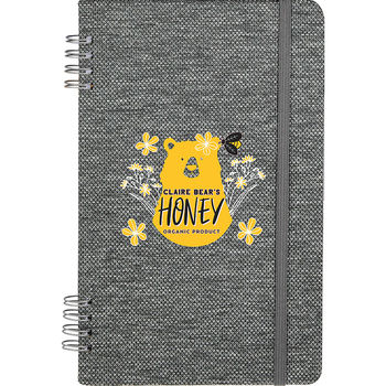 *NEW* 5" x 7" Spiral Notebook with Elastic Closure is Made from 100% Recycled Plastic - 1% of Sales Donated to Eco Nonprofits