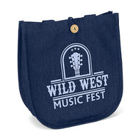 *NEW*12 x 13 12 oz Cotton Denim Tote with a Wooden Button Closure and a Retail-Feel